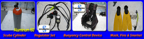 scuba diving gear